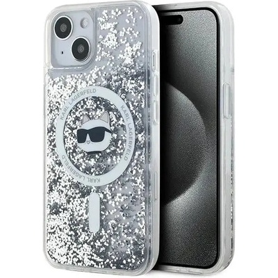KARL LAGERFELD Кейс Karl Lagerfeld Liquid Glitter Choupette Head MagSafe за iPhone 15 / 14 / 13, прозрачен (3666339285722)