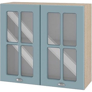 ИРИМ Горен кухненски шкаф витрина Сити МФ-Деним мат-06-104 80 см
