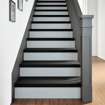 vidaXL Стълбищни стъпала, 20 бр, кафяво-черни, 80x25x2 см, дъб масив (3283062)