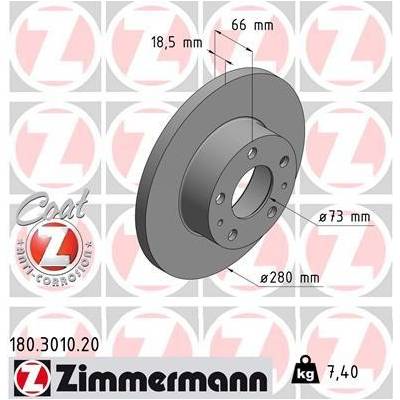Brzdový kotúč ZIMMERMANN 180.3010.20