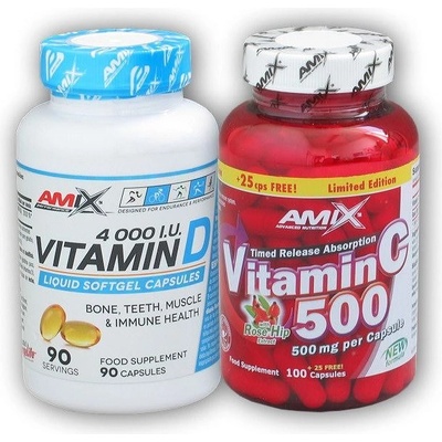 Amix Vitamin D3 4000IU 90 tob + Vitamin C 500