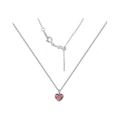Nubis Stříbrný náhrdelník se srdcem crystals from Swarovski NB 0204-AP