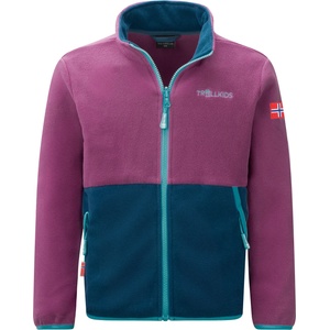 TROLLKIDS Детско поларено яке Trollkids Kid's Storfjord Jacket Fleece jacket - Bright Berry / Madeira Blue / Lagoon Blue - размер 98 (EU) (703-4008-0312)