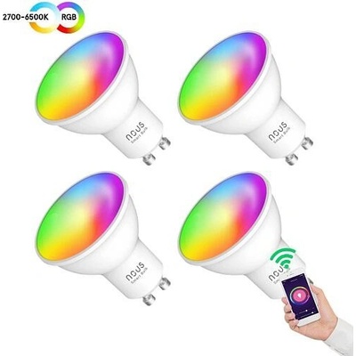 Smart LED žárovka GU10 4,5W RGB NOUS P8/4pack WiFi Tuya sada 4ks