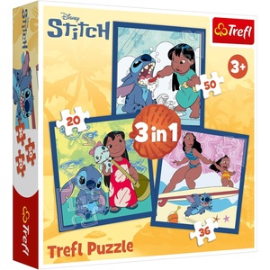 Trefl Пъзел Trefl 3 в 1 - Време със Стич (34896) - ozone
