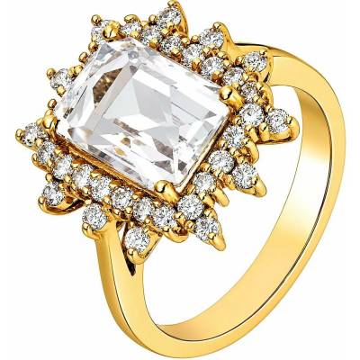 Zlaton Prsten žluté zlato křišťál s diamanty 000111912230