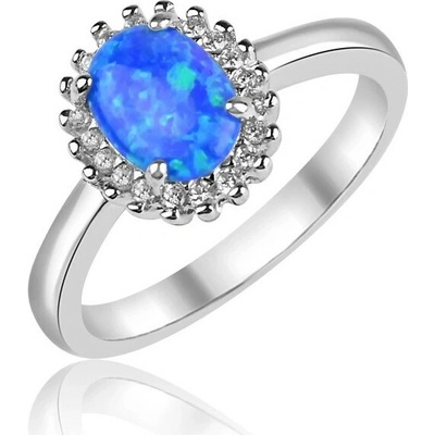 Meucci SS379R Stříbrný opálový prsten se zirkony