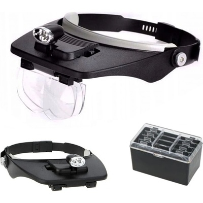 Verk 09015 Náhlavní lupa s LED osvětlením 1,2x 1,8x 2,5x 3,5x