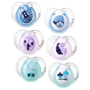 Tommee Tippee C2N silikón Night 2ks 0-6m modrá