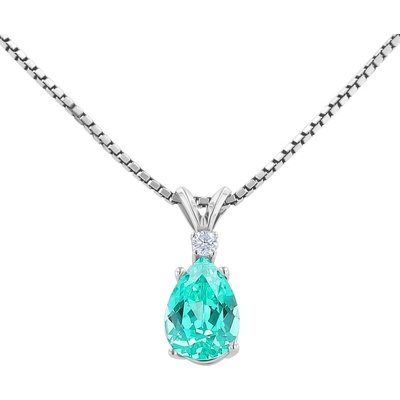 Eppi Zlatý prívesok s pear lab grown paraiba turmalínom a diamantom Abilo P47100