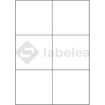 Labelea Samolepiace etikety 105x99 mm biele papierové, na hárku A4, pre laserovú a atramentovú tlač, Farba etikiet Biela, Počet hárkov v balení 100 EPY105099W006S