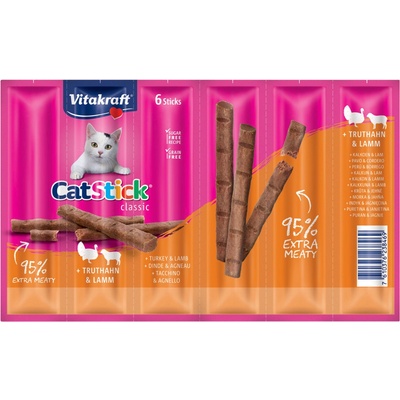 Vitakraft Cat Stick Classic krůtí jehněčí 12 x 6 g