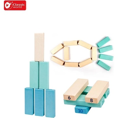 Classic World Дървена ДЖЕНГА за деца - цветна (3752)