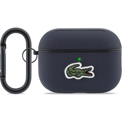 Lacoste Кожен кейс с карабинер за Apple AirPods Pro 3 - Lacoste PU Petit Pique Croc Logo Patch Case (син) (LCAP3PVCV)