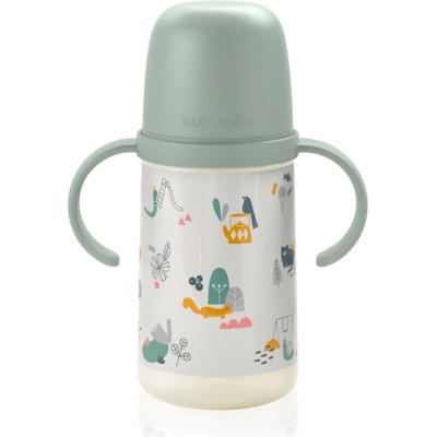 Suavinex Walk Second детско шише с дръжки 6 m+ Green 270ml