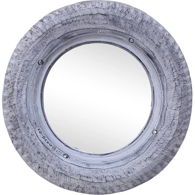vidaXL Огледало, бяло, 50 см, рециклирана гума (283935)