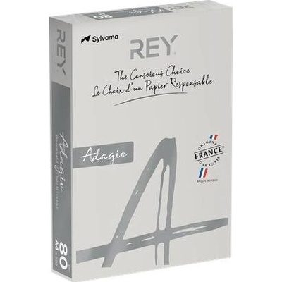 Kopírovací papier farebný A4 80 g Rey Adagio pastelovo sivá