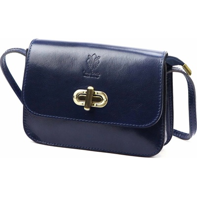 Dámska kožená crossbody kabelka tmavomodrá Florence 67