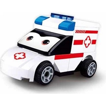 Sluban B1072H Natahovací autíčko s očima Sanitka