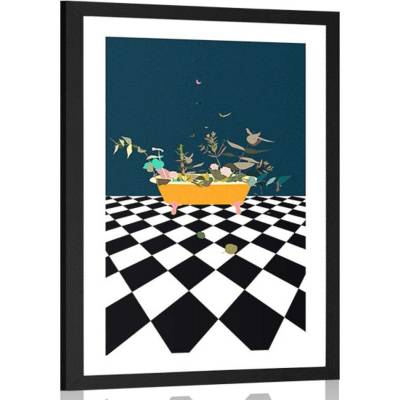 Plakát s paspartou botanika plná fantazie - 40x60 silver