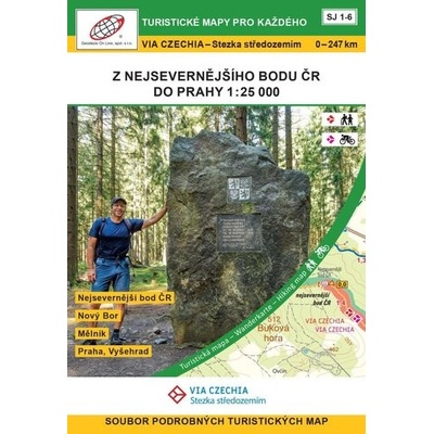 VIA CZECHIA - Chodník stredozemím, box 1, Z najsevernejšieho bodu ČR do Prahy 1 : 25 000