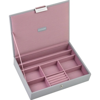 Stackers Ковчеже за бижута Stackers с капаче cлassic сиво-розово (73550)