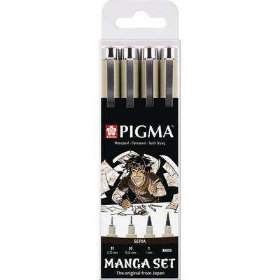 Sakura poxsdkman4 Pigma Micron Sepia Manga sada 4 ks