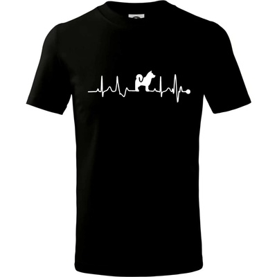 Shiba-Inu EKG tričko detské čierna