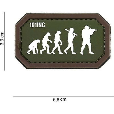 101 INC Nášivka 3D PVC Airsoft evolution green/brown