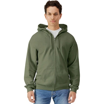 Gildan pánska mikina na zips GSF600 Military Green