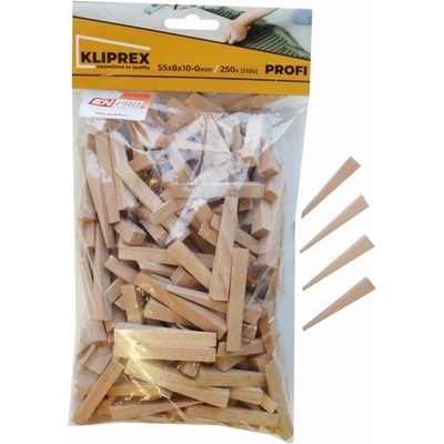 Klínky obklad. dřev 55x8x10-0mm 250ks