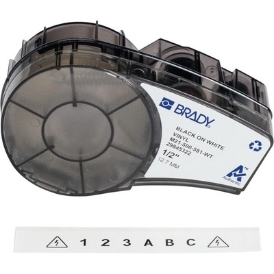Brady M21-500-581-WT / 152246, 12.70 mm, Vinyl, čierna tlač / biely podklad