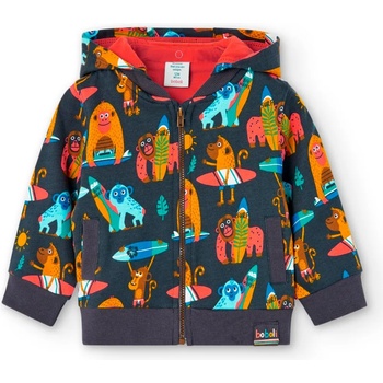 Image 1 of boboli Спортен суичър за момче с цветни щампи на маймуни Boboli