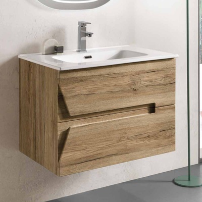 BlueLife Haiti Шкаф за баня с керамична мивка, 70см, дърво (b.haiti70rn/set)