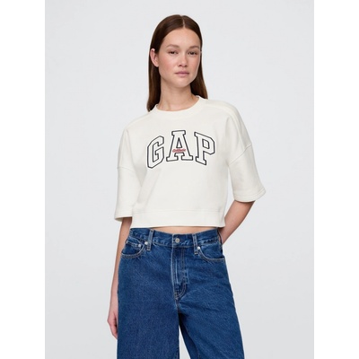 GAP Oversize crop mikina VintageSoft Americana bílá