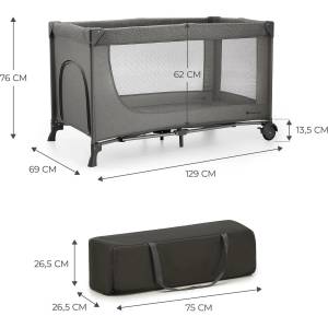 KinderKraft JOY SIMPLE 2 бебешка кошара DARK GREY (KLJOY02DGR00000) - xmall
