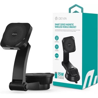 DEVIA ST398735 Smart Series 15W Magnetic 15W за монтиране на таблото/предния екран черно безжично зарядно устройство/държач за кола (ST398735)
