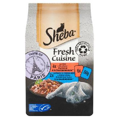 Sheba Fresh Cuisine kompletné mokré krmivo pre dospelé mačky 6 x 50 g (300 g)