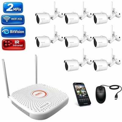 Amiko Wifi 8 kamerový set FullHD 2Mpix Tube 3201K8