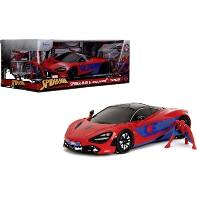 Jada Toys model McLaren 720S Spider-Man die-cast s figúrkou 1:24