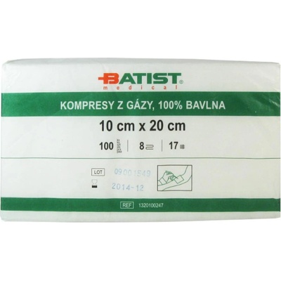 Batist gáza kompr.nesterilní 10 x 20cm-100 ks