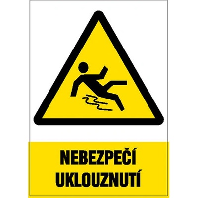 Značka Nebezpečí uklouznutí, samolepicí fólie, 210 × 297 mm BZ FE384