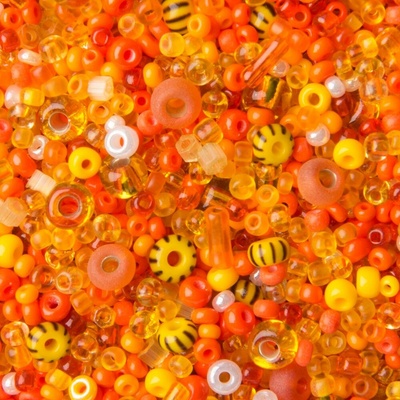 PRECIOSA ORNELA PRECIOSA zmes rokajlových korálikov žltooranžova - 100 g