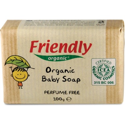 Friendly Organic Натурален бебешки сапун с масло от ший и бадем - 100 гр (Baby Soap)