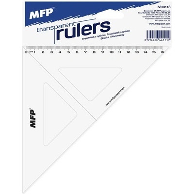 Unipap 5310118 163555 pravítko trojúhelník 45 s ryskou čiré – Zboží Živě