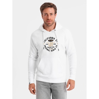 Ombre Men's printed kangaroo sweatshirt white