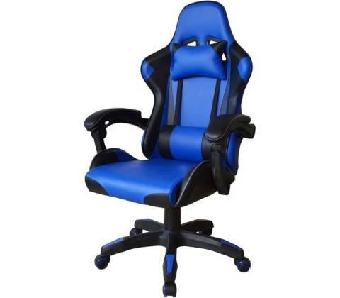 Ergonomická černo-modrá s područkami, sklápěcí mechanismus