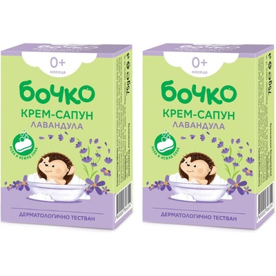 Бочко Бебешки крем-сапун Бочко - Лавандула, 2 х 75 g