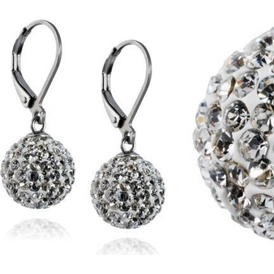 Prosperk náušnice kuličky s krystalky Swarovski čiré S4704