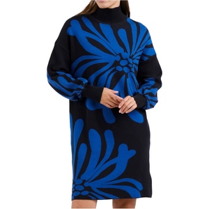 DEDICATED Дамска рокля Dedicated Women's Dress Nikkala Big Flower Dress - Blue - размер XL (134-1705-0115)